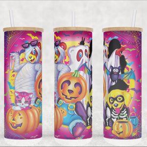 Lisa Frank Halloween Party Frosted Glass Tumbler 20oz
